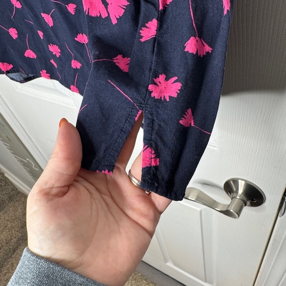 TALBOTS Navy And Hot Pink Floral Rayon‎ Tank Top Size 2xl - Picture 6 of 6